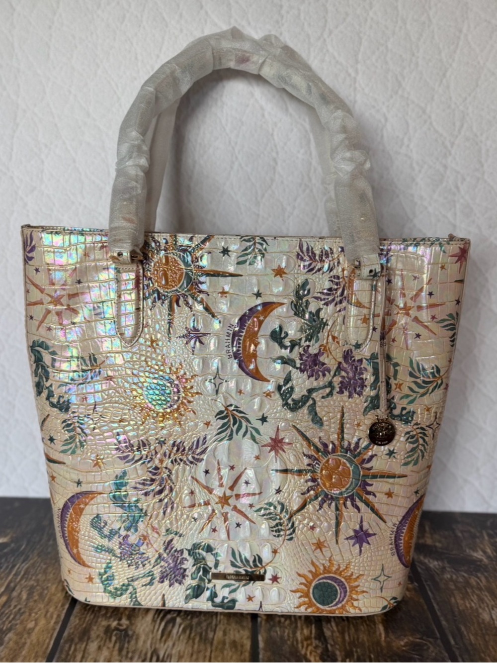 BRAHMIN EZRA VITALITY NWT MOON SUN STARS TOTE WRAPPED STRAPS NEW - Picture 3 of 15